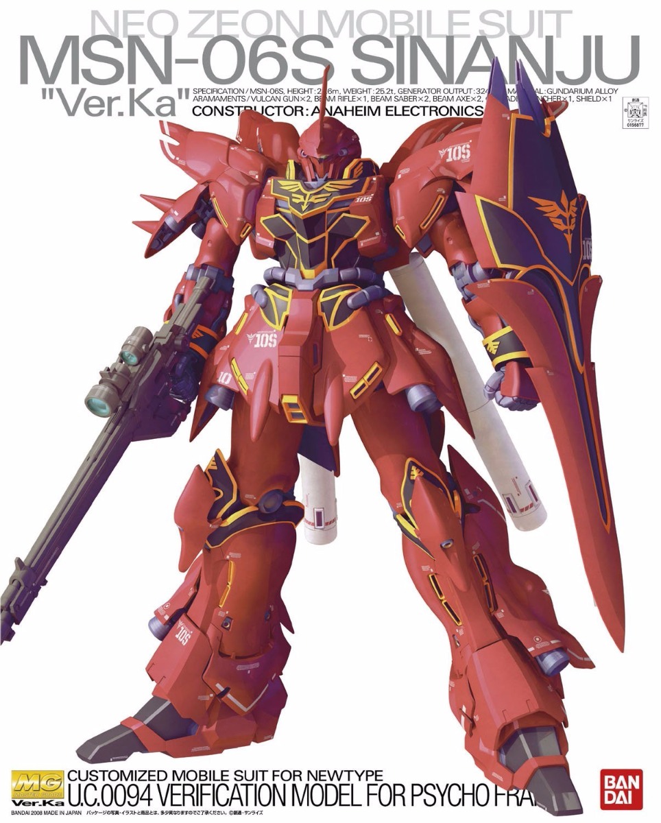 BANDAI MG 1/100 MSN-06S SINANJU Ver Ka Plastic Model Kit Gundam UC