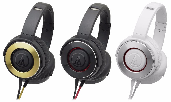 audio technica ATH-WS550 SOLID BASS Portable Headphones Gold Red