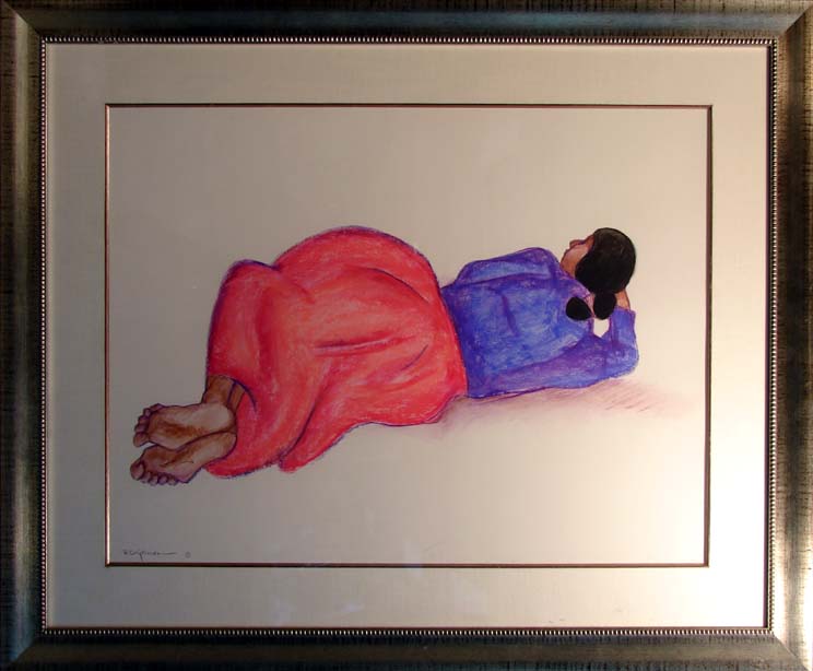 R.C Gorman Untitled Original Pastel Drawing Hand Signed Custom Framed Make Offer eBay