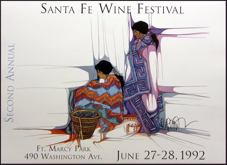 Amado Pena /"Santa Fe Wine Festival/"offset lithograph HAND SIGNED