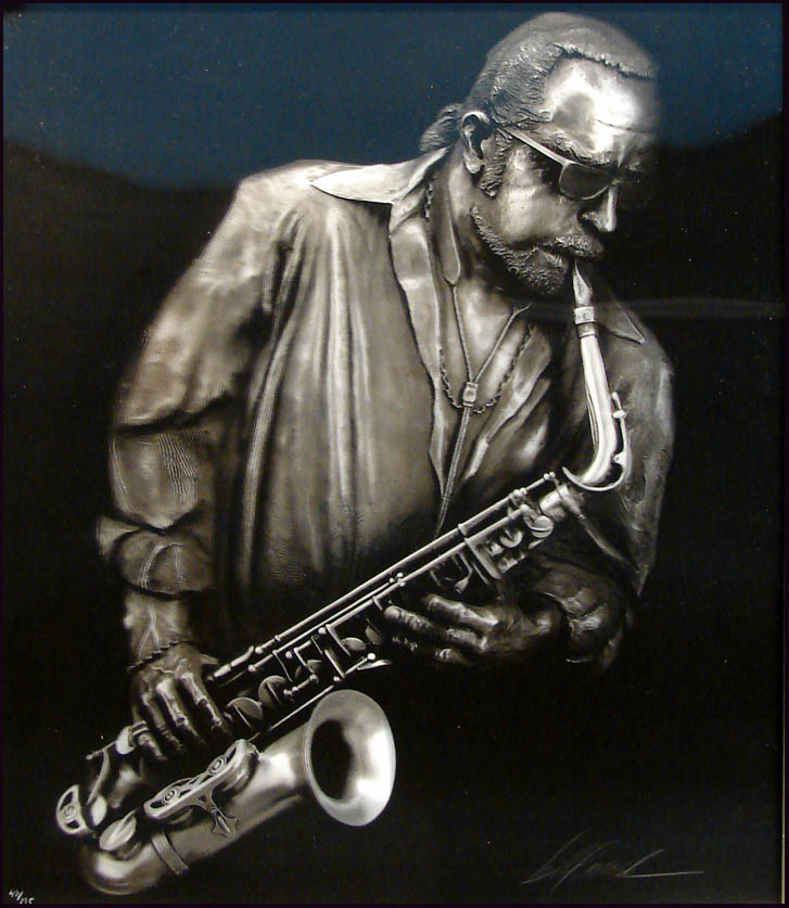 Bill Mack Jazzman VR Virtual Relief Material saxphone ART on Canvas eBay