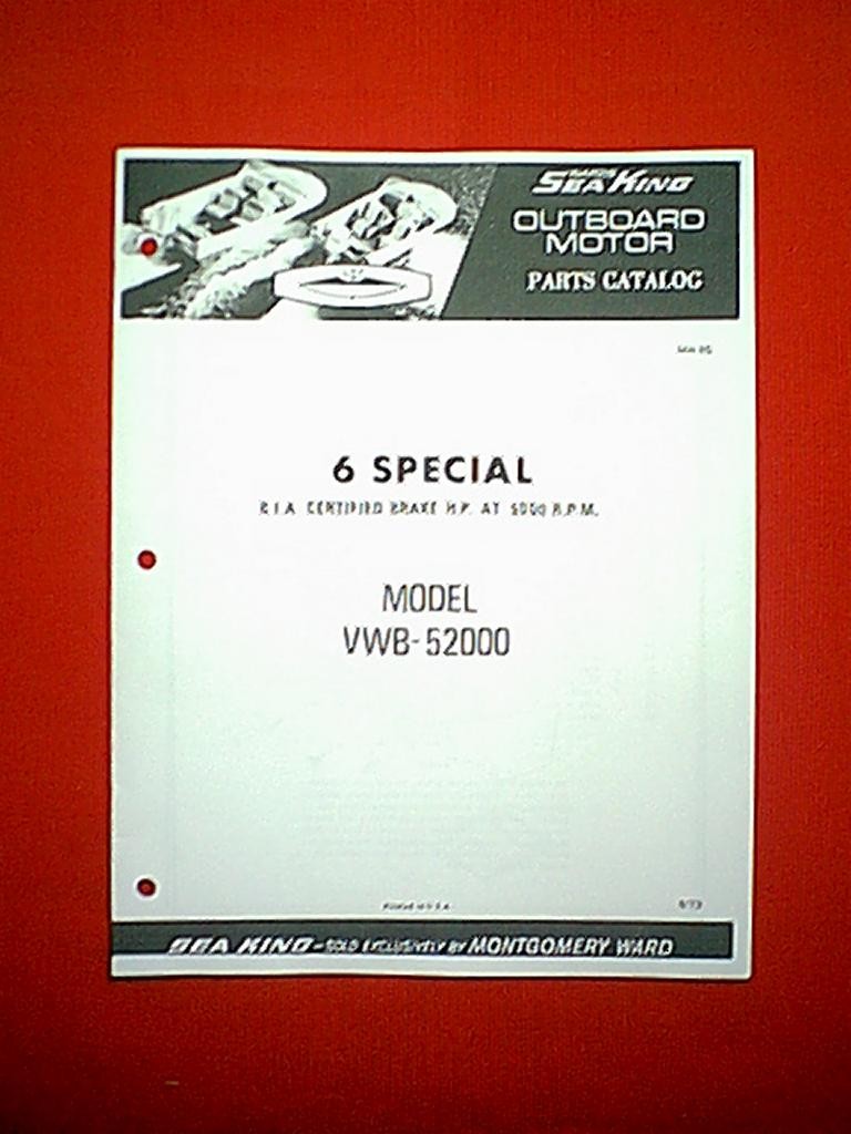 Details about MONTGOMERY WARD SEA KING 6 HP OUTBOARD MOTOR MODEL VWB-52000  PARTS MANUAL