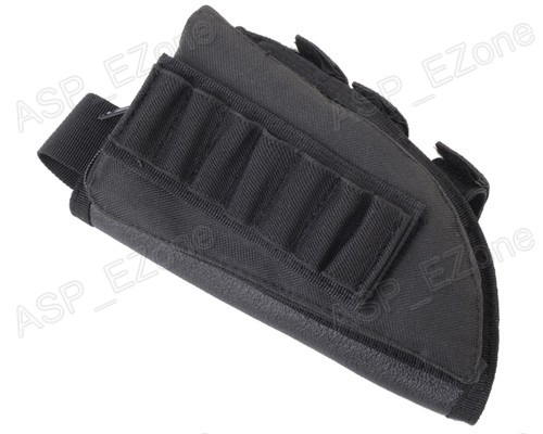 airsoft rifle stock ammo pouch with cheek leather pad for left