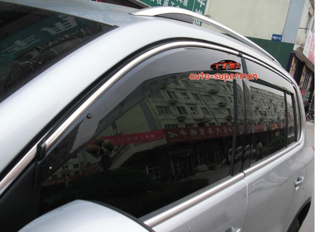 Window Visor Vent with chrome Molidng For VW Tiguan 2009-2015