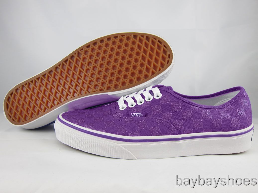 purple glitter checkered vans