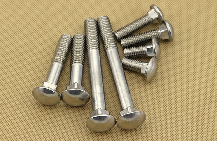 Screw 5PCS M8 304 Stainless Steel Metric Thread Carriage Bolt Coach Bolt Small Head Square Neck Screw Fastener Length: M8x16