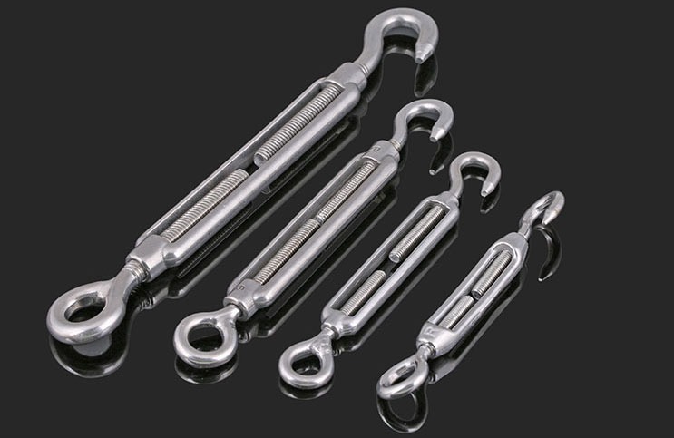 Set of 5 304 Stainless Steel M4 Hook /& Eye Turnbuckle Wire Rope Tension
