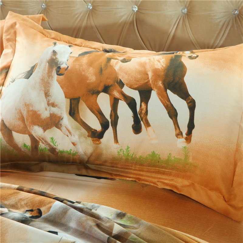 Horses Quilt Duvet Doona Cover Set Single Queen King Size Bed Animal Pillow Case eBay