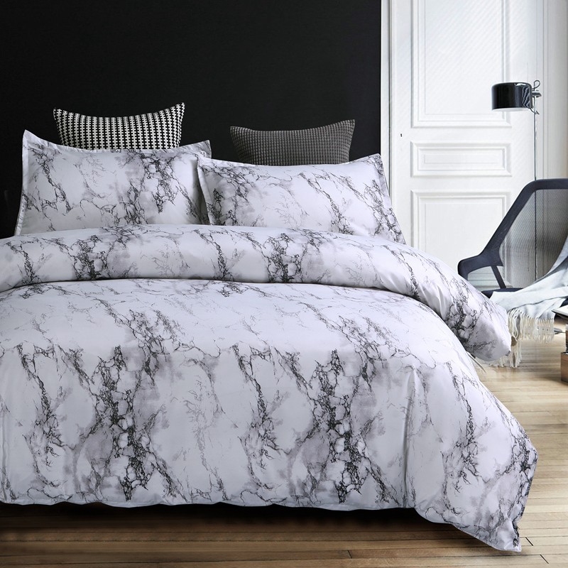 Marble Doona Duvet Quilt Cover Set King 