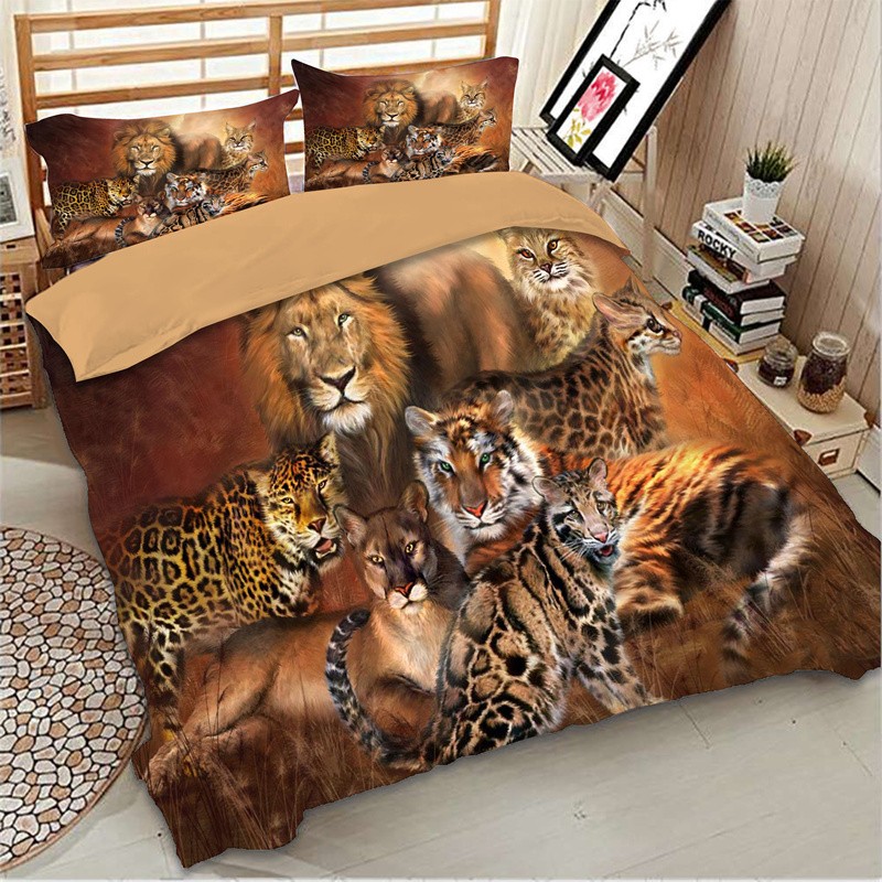 Animal Duvet Cover Set For Comforter King Queen Size Bedding Set Tiger