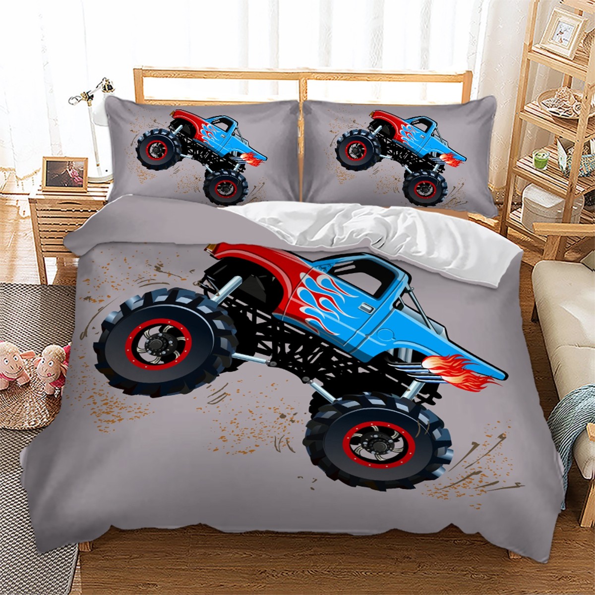 Monster Truck Duvet/Quilt/Doona Cover Set Single Double Queen Size Bed