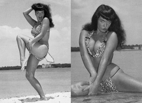 Bettie Page at the Beach by Bunny Yeager