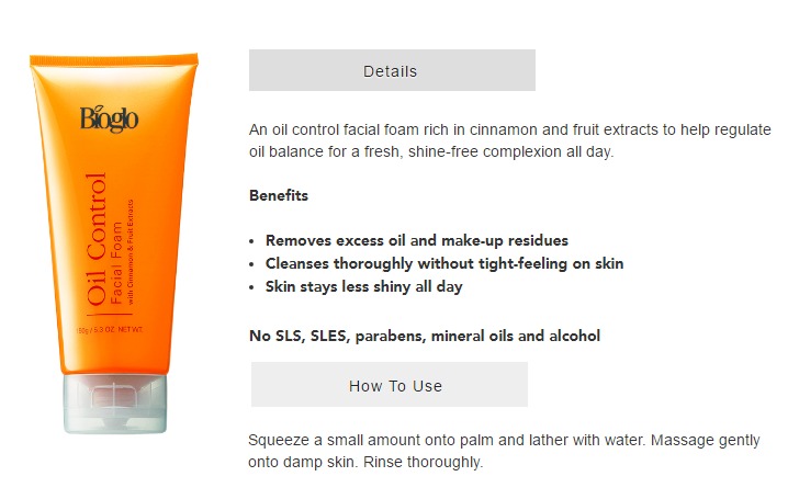 bioglo whitening facial foam