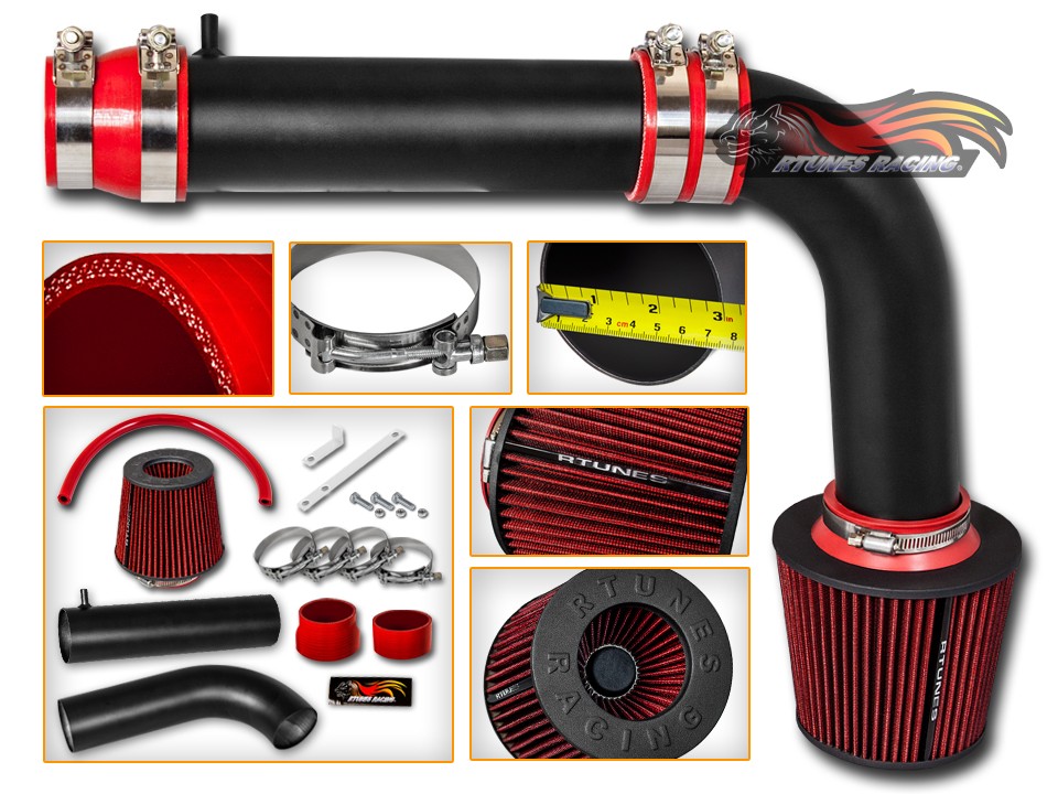 BCP BLACK 11-15 Veloster Accent 1.6L GDi L4 Cold Air Intake Kit Filter