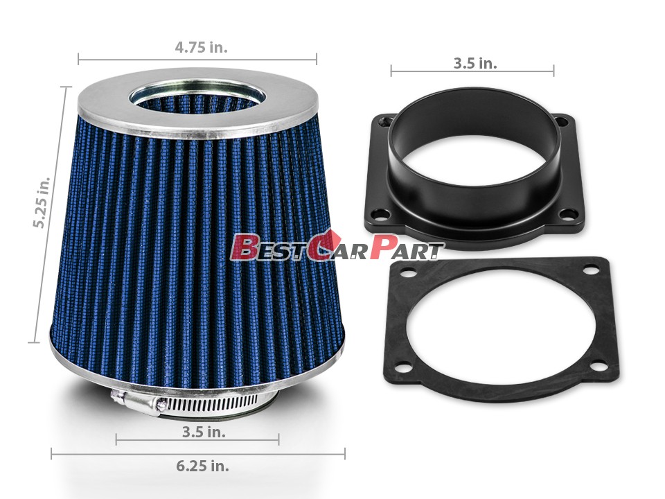 BLUE Dry Filter+AIR INTAKE MAF Adapter Kit For 95-03 Explorer 4.0 V6