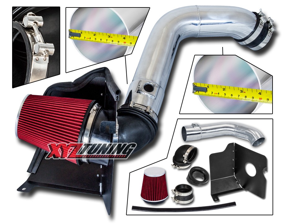 BCP RED 01-04 Sierra//Silverado 6.6L V8 Turbo Diesel Heat Shield Cold Air Intake