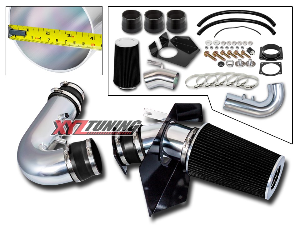 4/" BLACK Heat Shield Cold Air Intake Induction Kit+Filter For 09-10 F150 5.4L V8