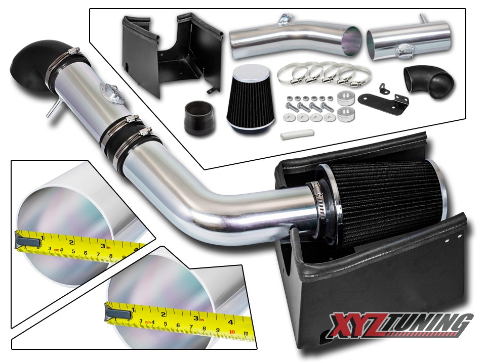 4/" BLACK Heat Shield Cold Air Intake Induction Kit+Filter For 09-10 F150 5.4L V8