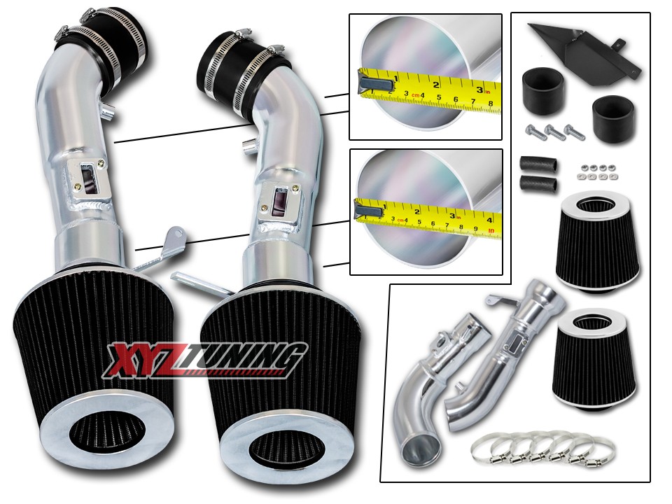 Inifniti 2008-2013 G37 3.7L V6 High Performance Parts Heat Shield Cold Air Intake Kit /& Red Filter Combo Compatible for Nissan 2009-2017 370Z