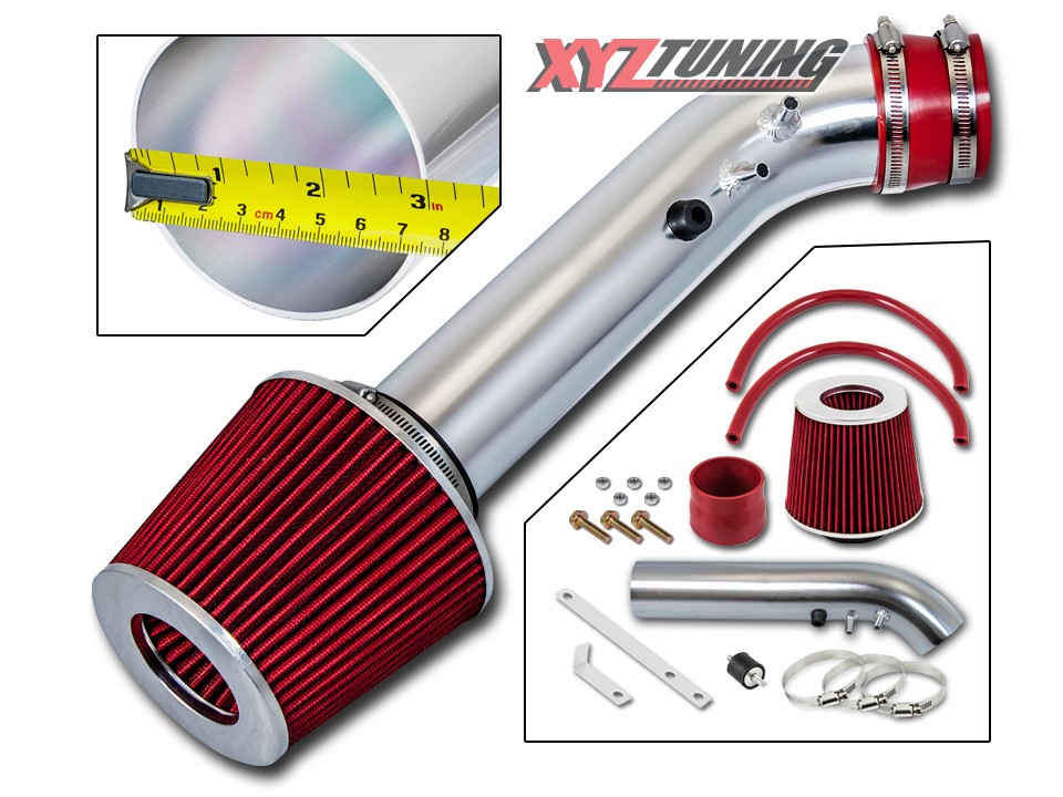 96-98 HONDA CIVIC EX HX 1.6L INDUCTION COLD AIR INTAKE FILTER JDM RED ALUMINUM