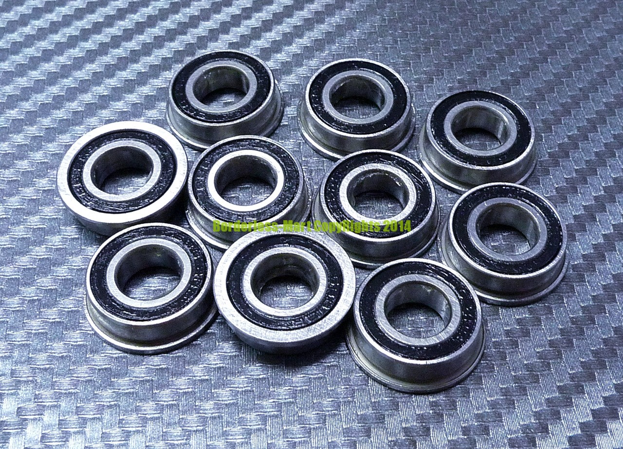 Flanged Metal Rubber Sealed Ball Bearing F698RS 8x19x6 mm 25pcs F698-2RS