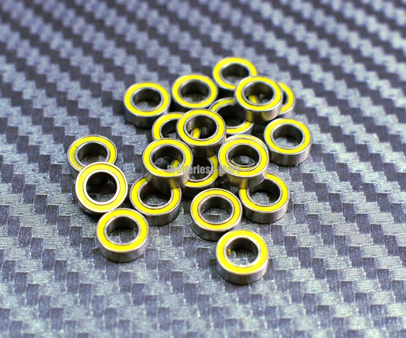 YELLOW Rubber Ball Bearing Bearings 4*7*2.5 4x7x2.5 mm 10 PCS MR74-2RS MR74RS