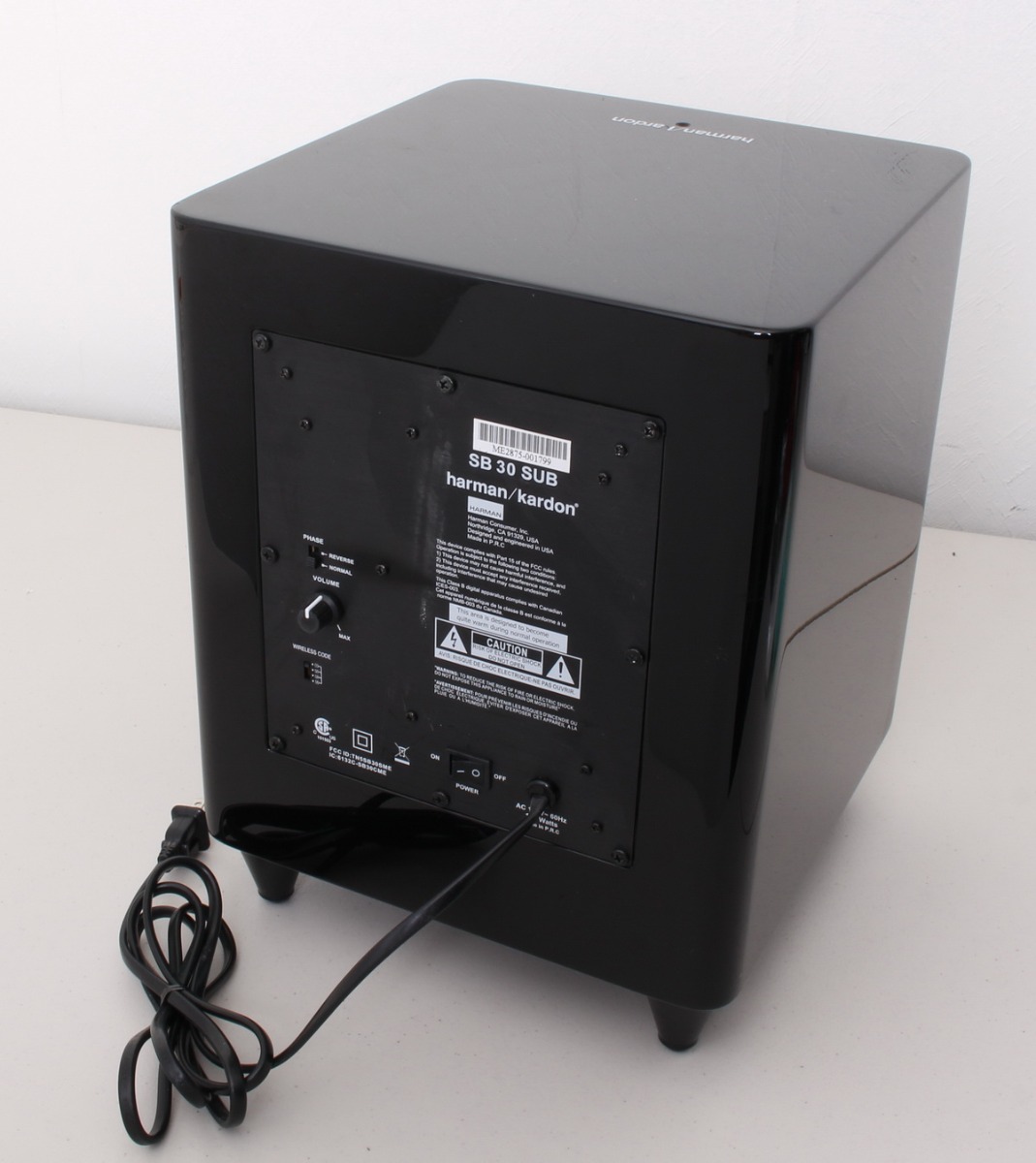 Harman Kardon SB30 SB 30 Sub Subwoofer & Power Cord Only Black Free