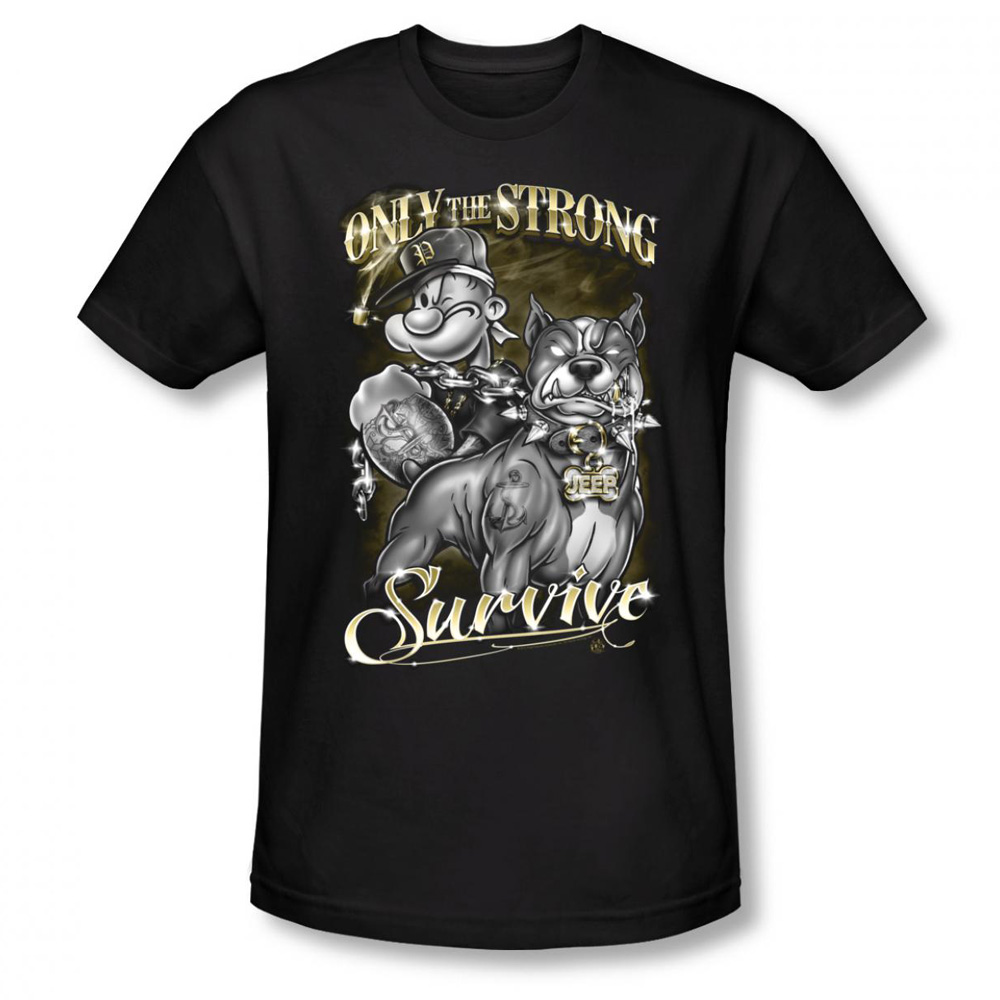 popeye only the strong survive gangster licensed adult slim fit