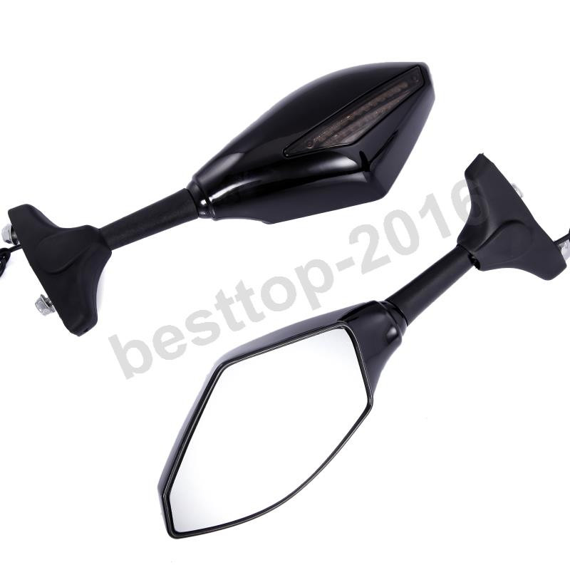 Black LED Turn Signals Mirrors For Honda CBR1100XX CBR