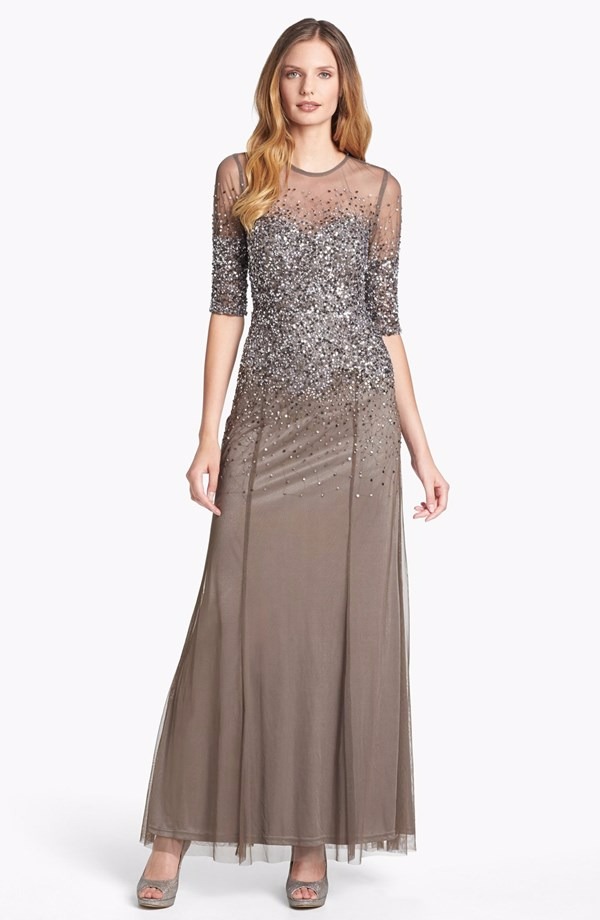 Adrianna Papell Beaded Illusion Bodice Mesh Gown Dress Sz 4 Lead | eBay Adrianna Papell Beaded Illusion Bodice Mesh Gown Dress Sz 4 Lead | eBay