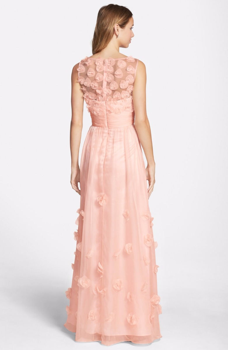 js collections floral appliqué gown