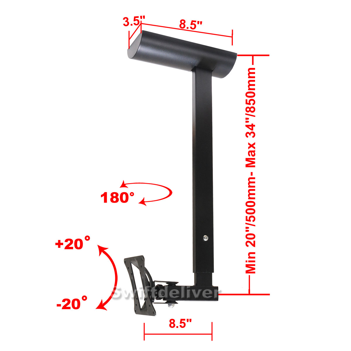 Tilt Swivel Ceiling TV Mount for Samsung Vizio 19 20 22 24 26 28 29