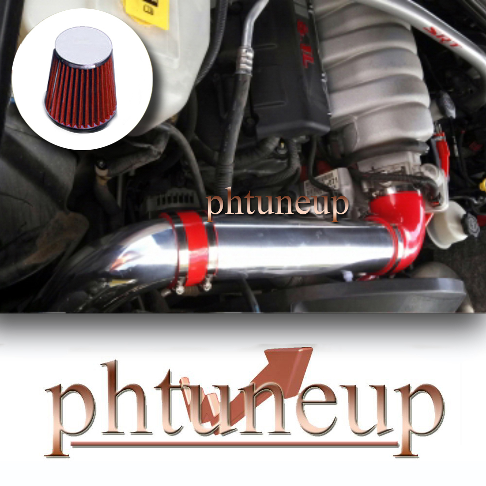 DUAL 05 06-10 JEEP GRAND CHEROKEE 5.7L 6.1L V8 SRT8 HEMI AIR INTAKE KIT K/&N Red
