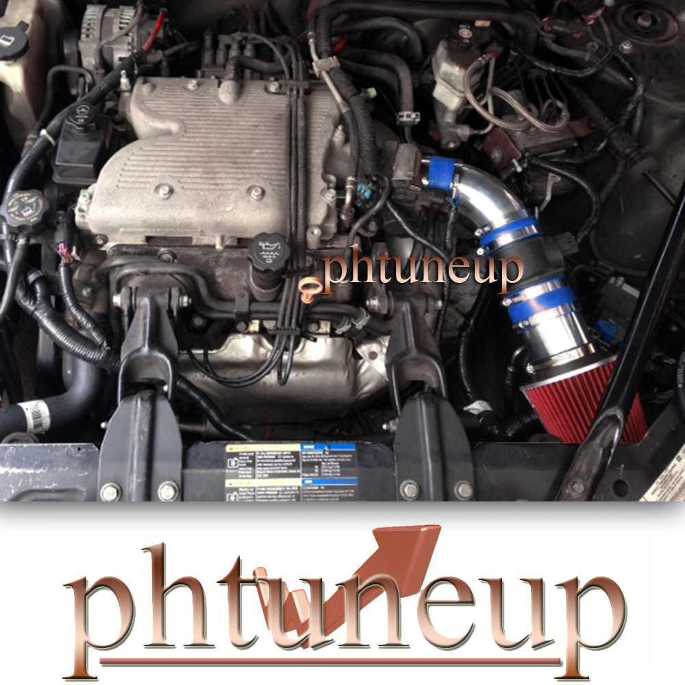 Filter For 06-08 Impala//Monte Carlo 3.5L 3.9L V6 3/" RED Short Ram Air Intake