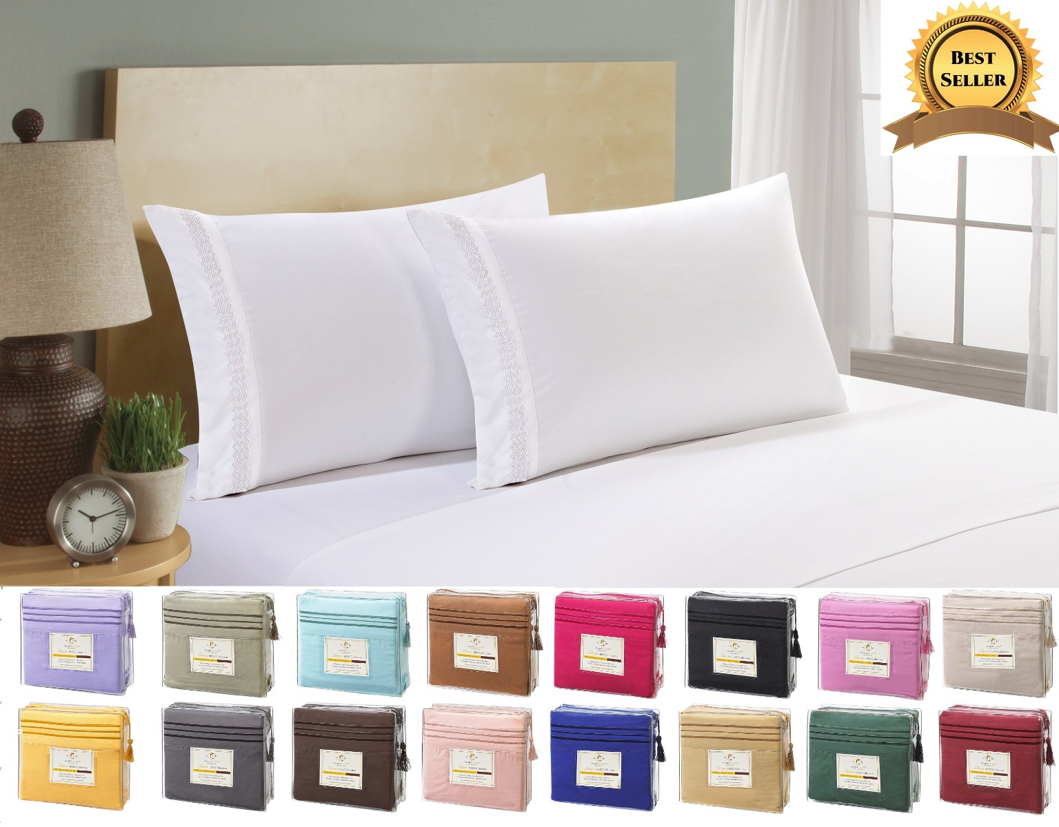 1500 thread count 4pc egyptian quality bed sheet set deep pocket sheets set
