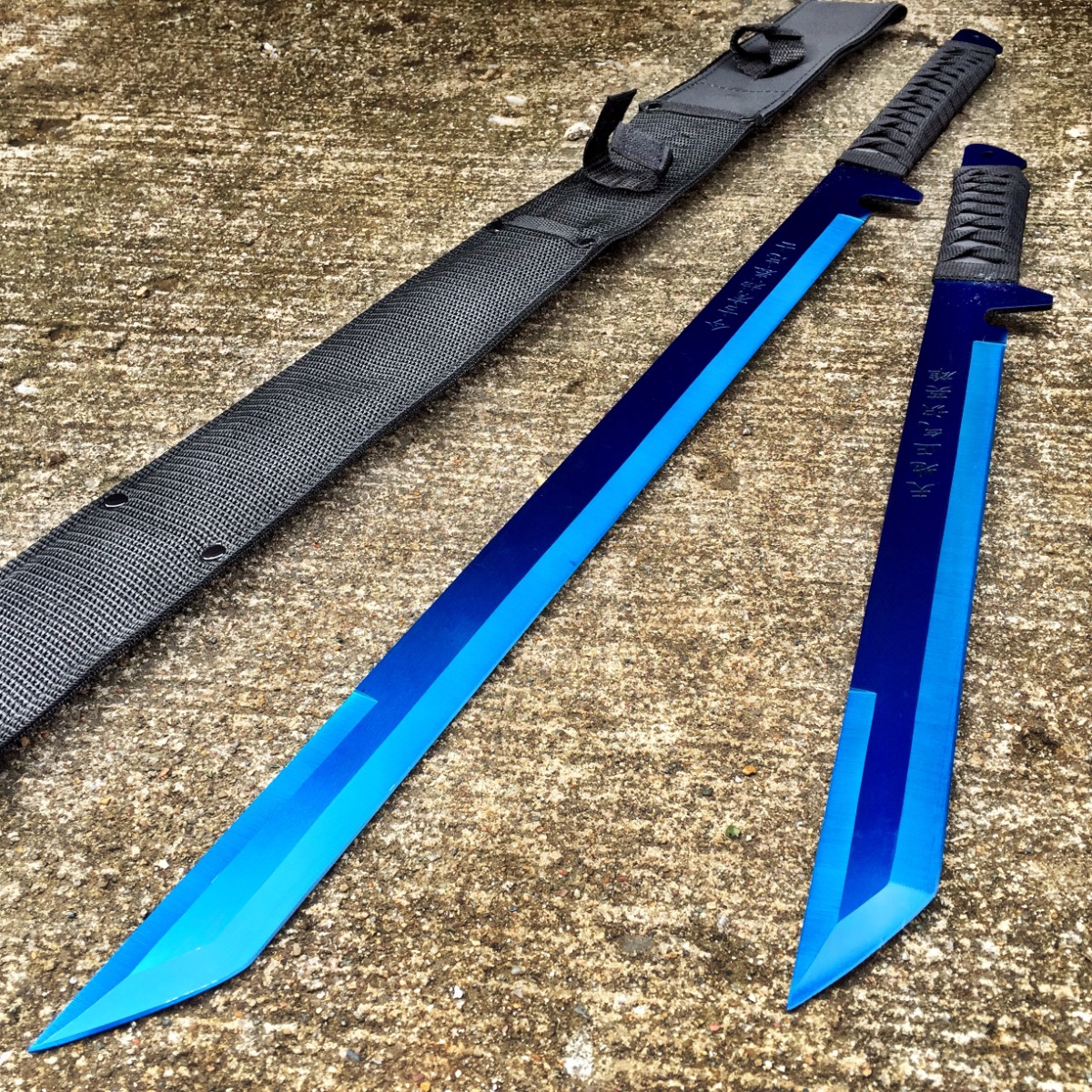 27" & 18" blue 2 pc set dual destroyer twin