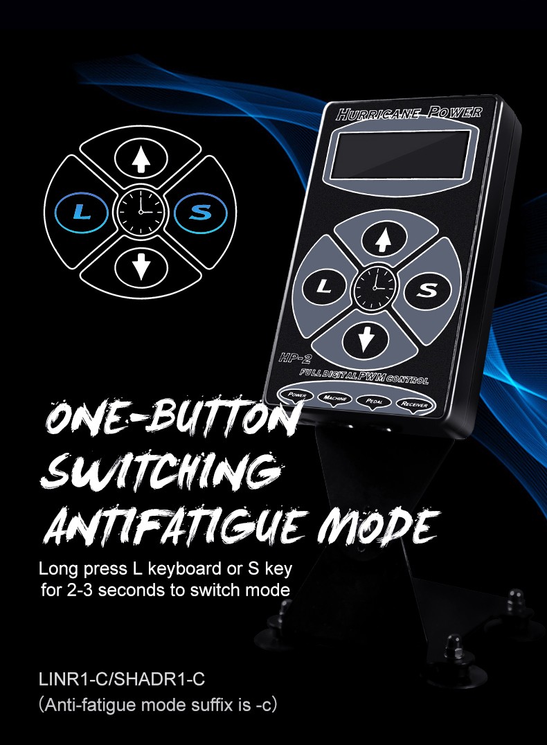 HP-2 HURRICANE Digital Tattoo Power Supply w/ foot pedal and clip