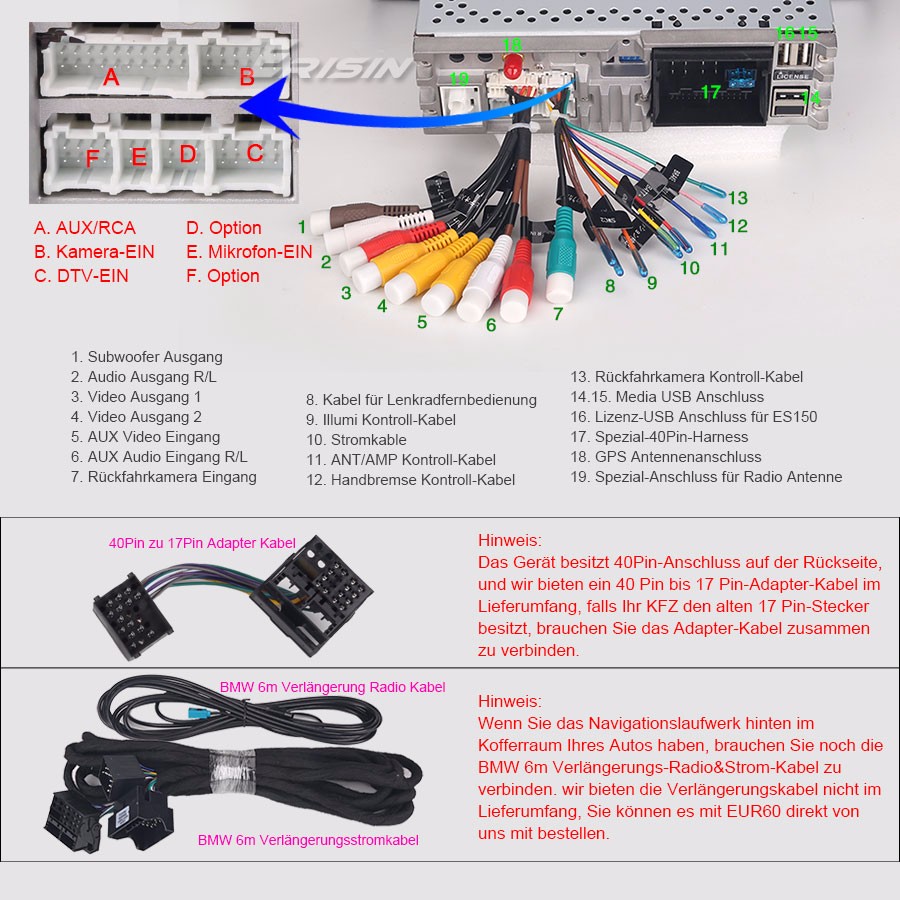7" DAB+ Autoradio BMW 5er E39 X5 E53 M5 GPS Sat Navi iPod Can Bus DVR