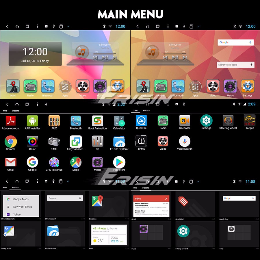 10.1" Universal Android 8.1 Car Stereo Satnav AntiTheft Detachable