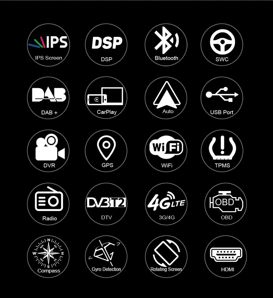 Erisin ES8722T 12.2" DAB+ Double DIN Rotation Tesla Style Car Stereo