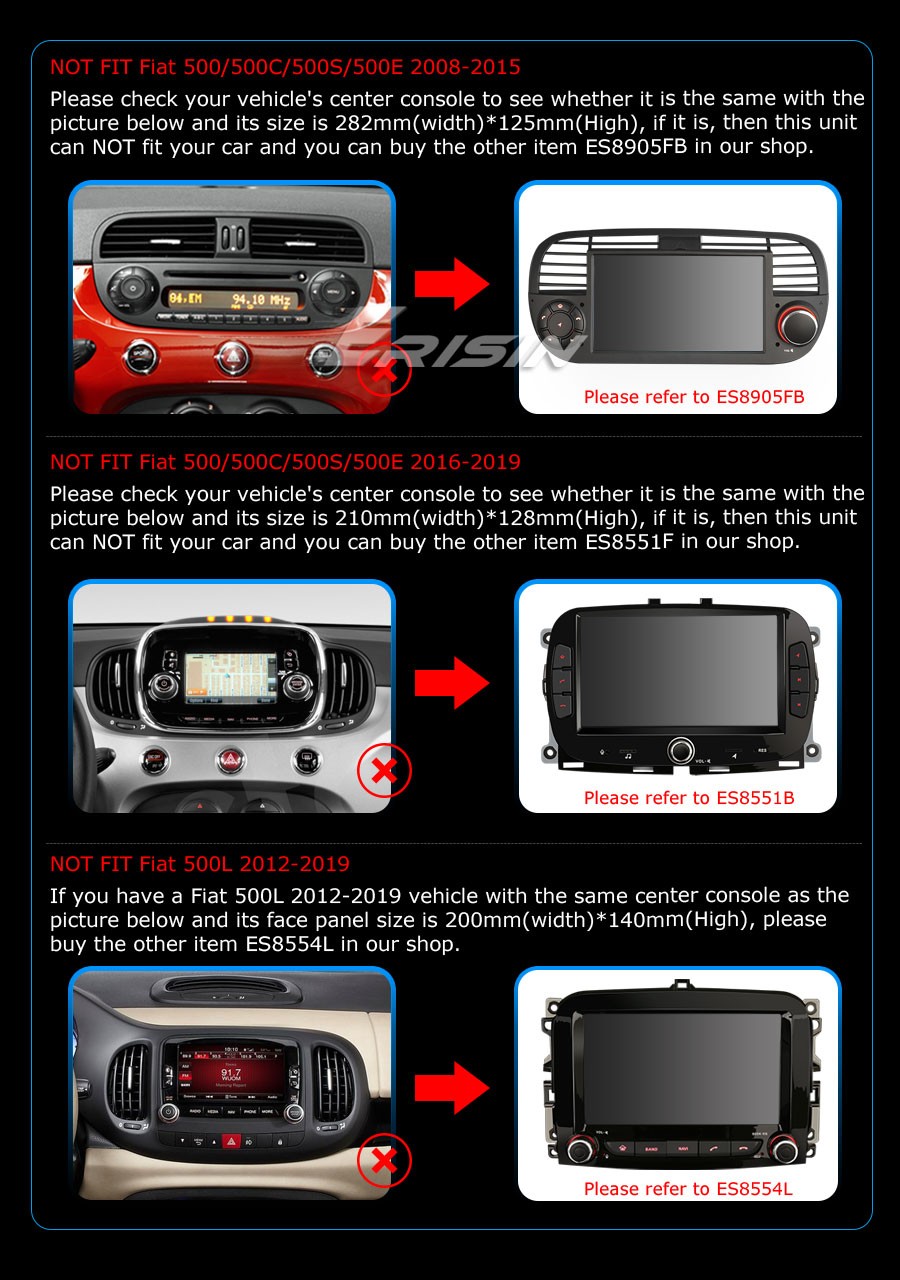 Autoradio Android Per Fiat 500X 2014-2020 - 9 Pollici Wireless CarPlay E Android Auto