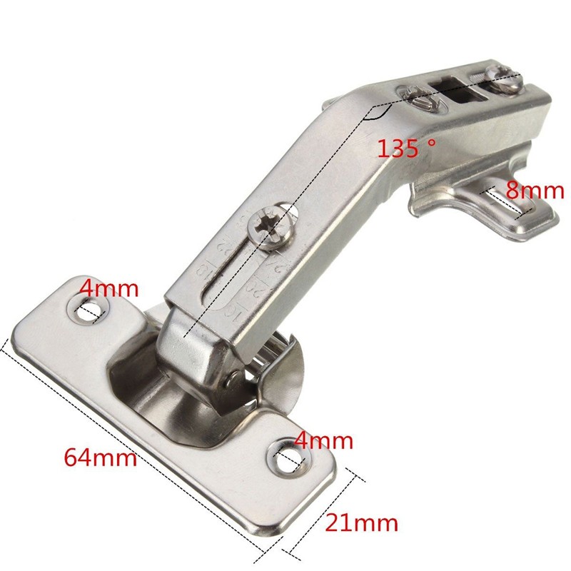 135 Degree Corner Folded Silver Door Hinge For Kitchen Bathroom
