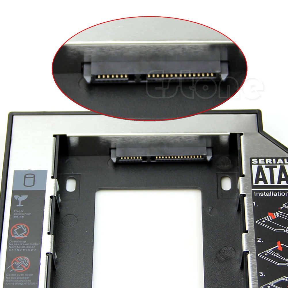 Universal 12.7mm SATA 2nd SSD HDD Hard Drive Caddy For CD DVD-ROM