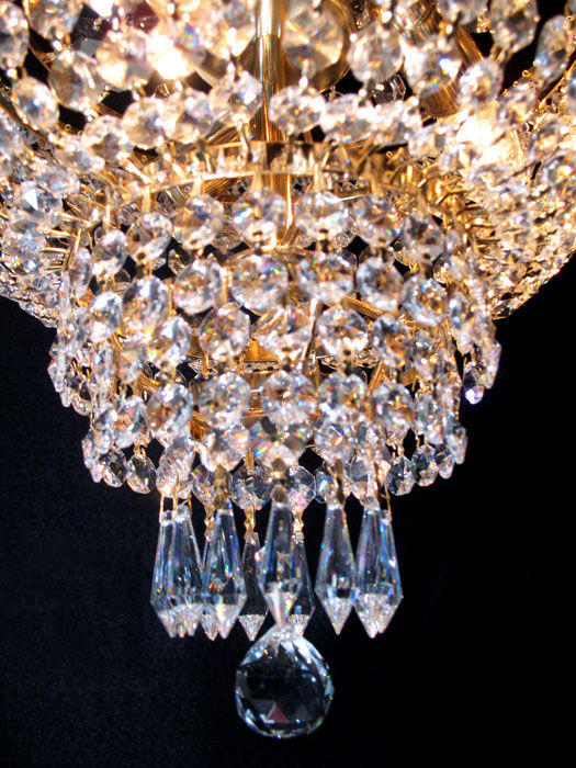 gold empire- 5 light sparkling 30% lead crystal chandelier 1"xx