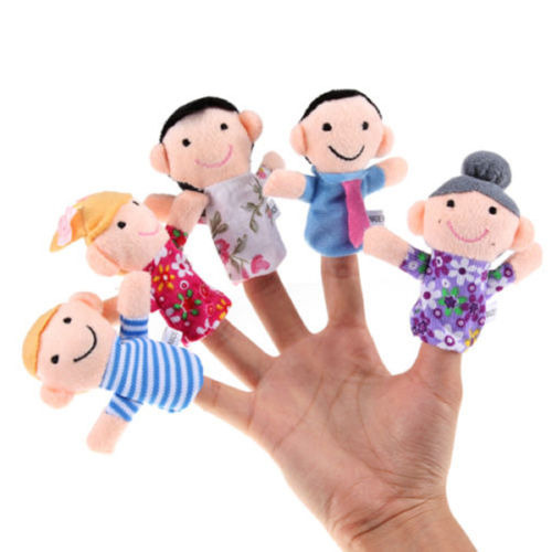 6pcs family finger puppets play game tell story plush cloth toy