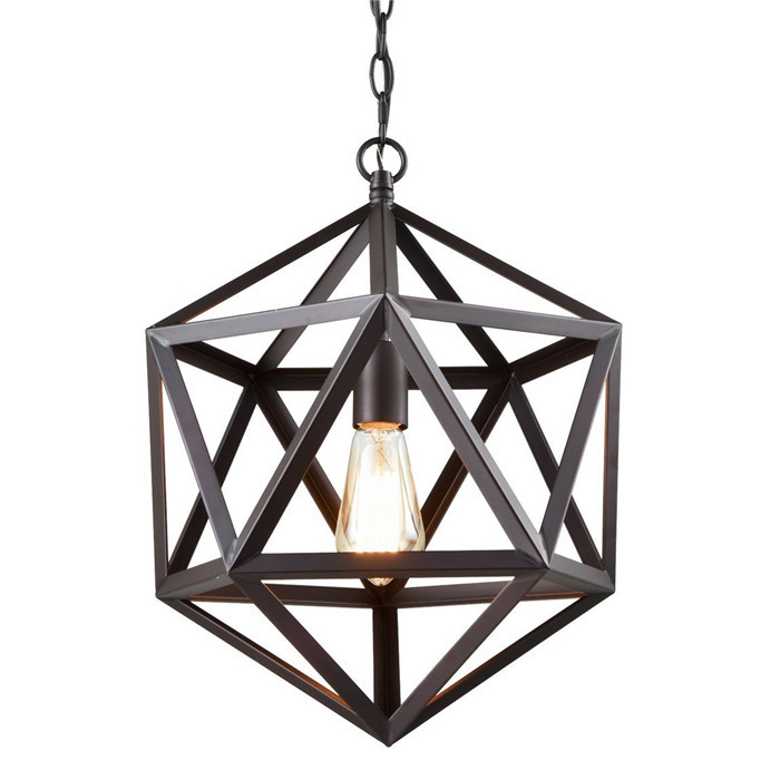 Details About Metal Geometric Pendant Light Hexagon Hanging Fixture Chain Hung Lighting