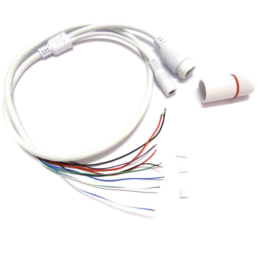 2X CCTV IP network Camera Module weatherpoof video power cable waterproof cap