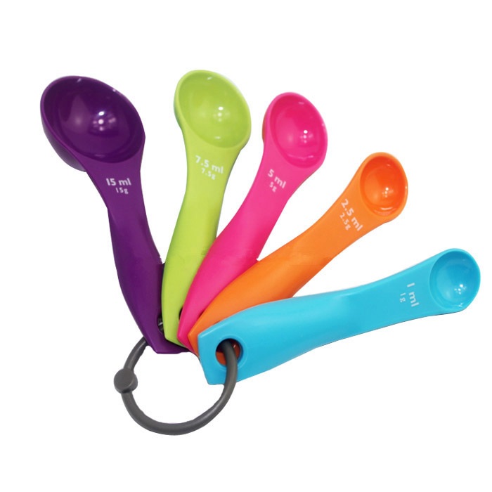 5× Measuring Spoon Plastic Teaspoon Scoop Tablespoon Utensil Kitchen