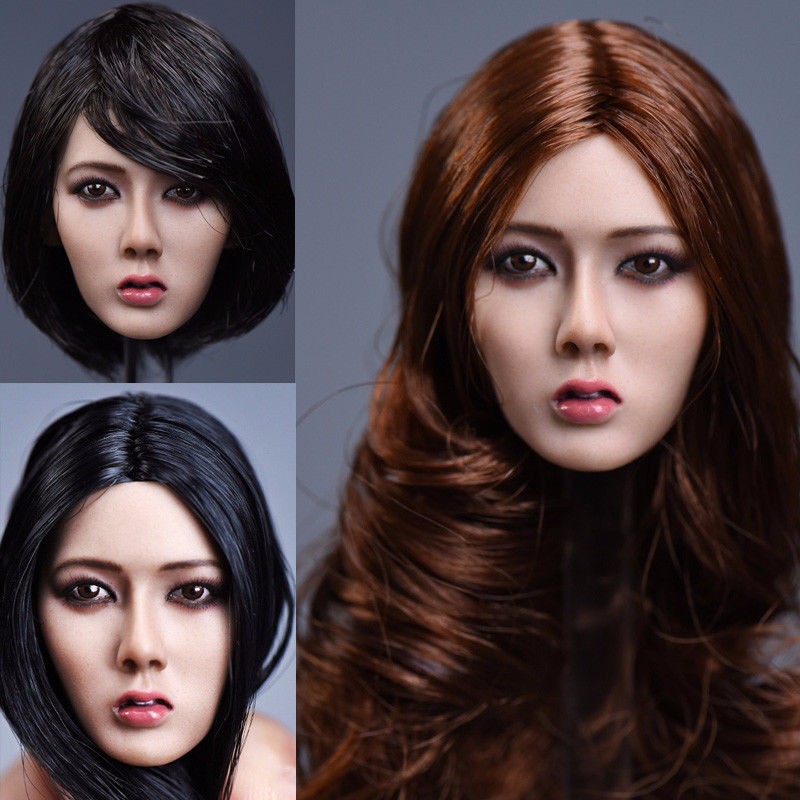 1//6 Scale Asian Beauty Girl Head Carving Fit 12/'/' Action Figure