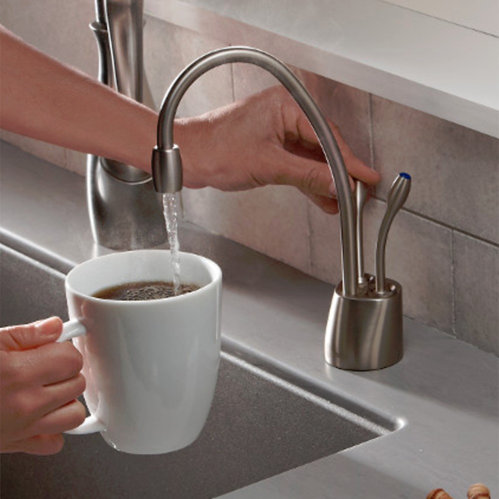 Insinkerator Ise Brushed Steel Steaming Hot & Cold Kitchen Kettle Tap